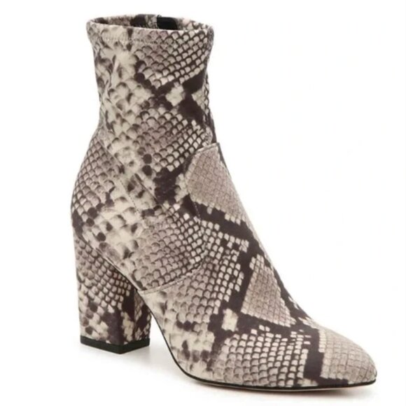 Steve Madden - Elory Snake Skin Printed Fabric Booties - Picture 2 of 7